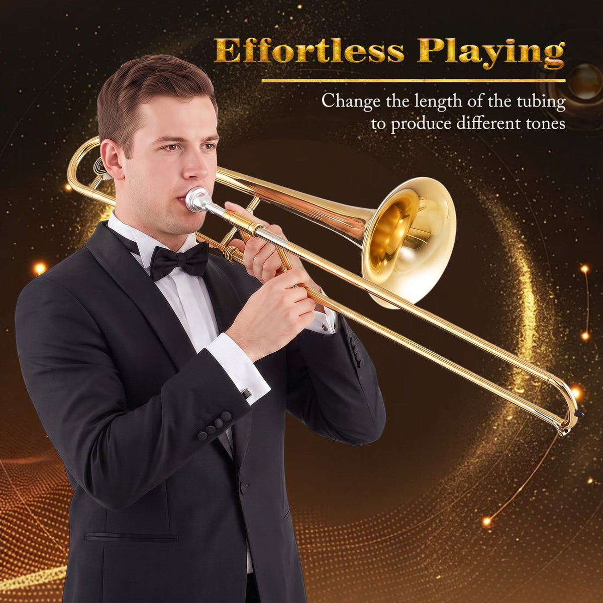 B Flat Trombone Golden Brass with Mouthpiece view 7