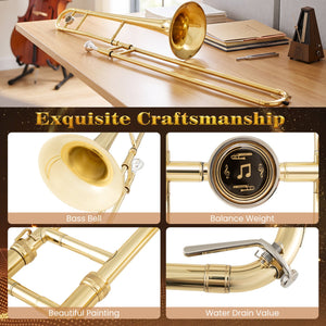 B Flat Trombone Golden Brass with Mouthpiece view 9
