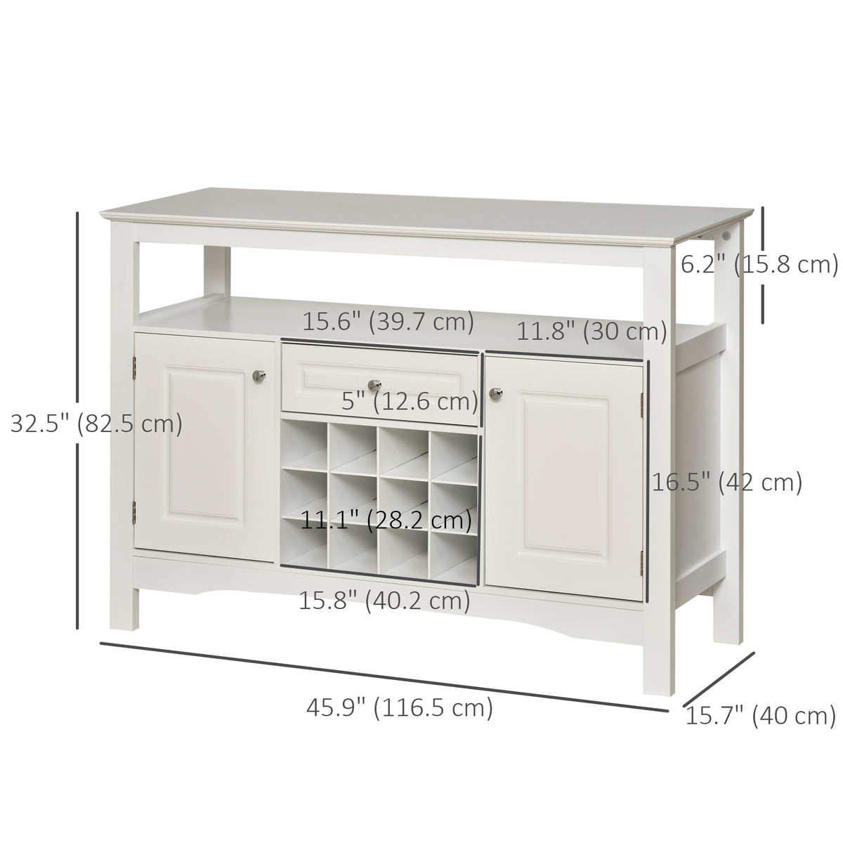 Modern Kitchen Buffet Bar Cabinet Storage Sideboard Dining Server with Drawer & 12-Bottle Wine Rack for – view 9