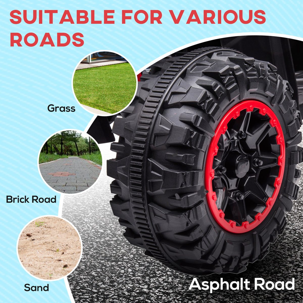 Aosom Kids 4 Wheeler Quad with Music, Headlights, High & Low Speed, Kids ATV for 3-5 Years Old Boys & Girl