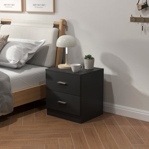 Bedside Table with 2 Drawers, Modern Nightstand for Bedroom, White – view 14