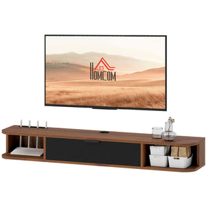 47" Floating TV Stand for TVs up to 50 Inch, Wall Mounted Media Console with Flip Drawer and 2 Open