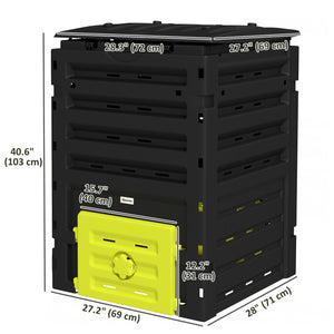 Compost Bin, Garden Composter with 80 Vents and 2 Doors, 120 Gallon (450L), Brown – view 16