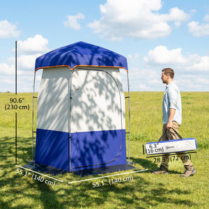 Camping Shower Tent, Portable Privacy Shelter with Solar Shower Bag, Removable Floor and Carrying Bag, Black – view 9