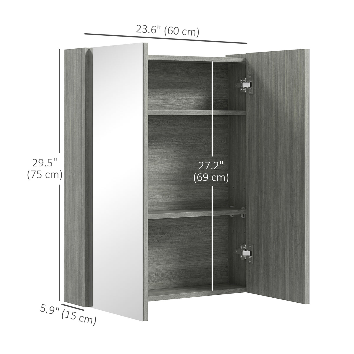 Wall Mount Medicine Cabinet with Mirror, Bathroom Mirror Cabinet Storage Organizer with Adjustable Shelf – view 16
