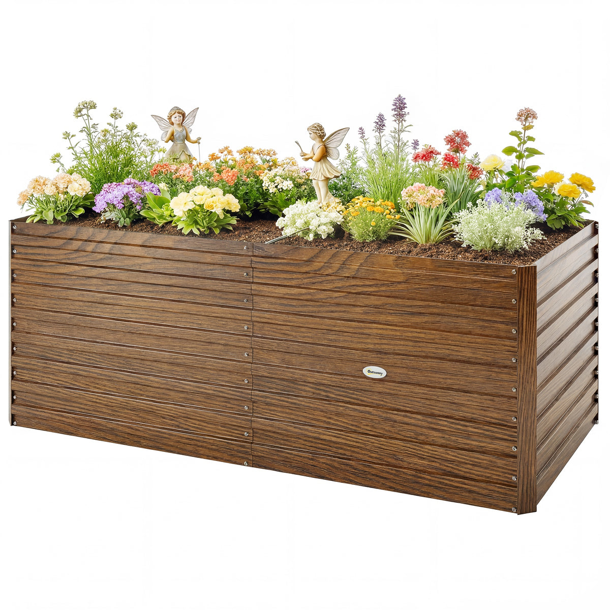 5' x 3' x 2' Raised Garden Bed, Galvanized Planter Box for Growing Flowers, Herbs and Vegetables, Black – view 15