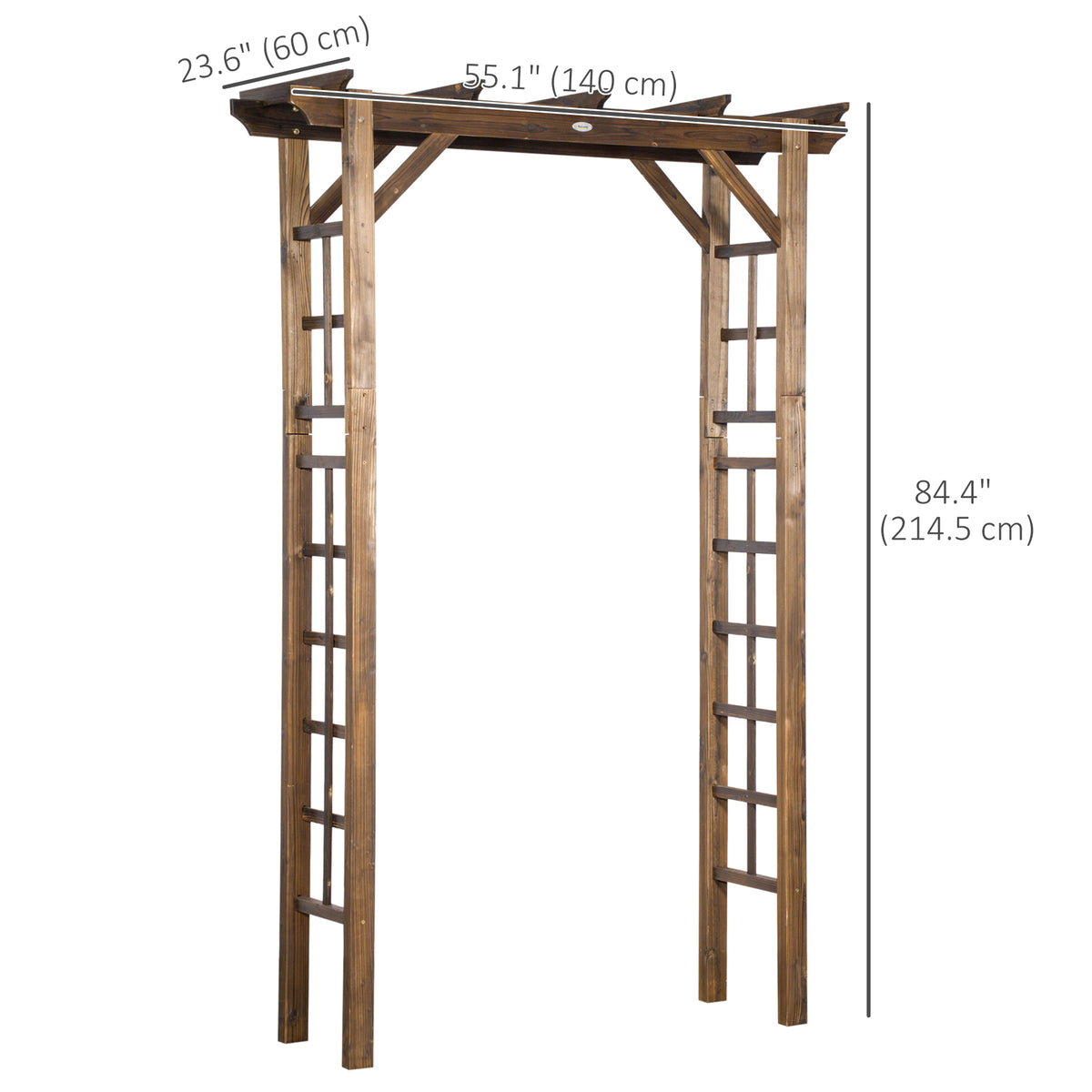 85" Wooden Outdoor Garden Arbour, Garden Arch Trellis for Climbing Vines  for Wedding and Ceremony -