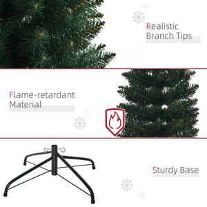 6FT Artificial Christmas Tree Xmas Pencil Tree Holiday Home Indoor Decoration with Foldable Black Stand for Party, Green