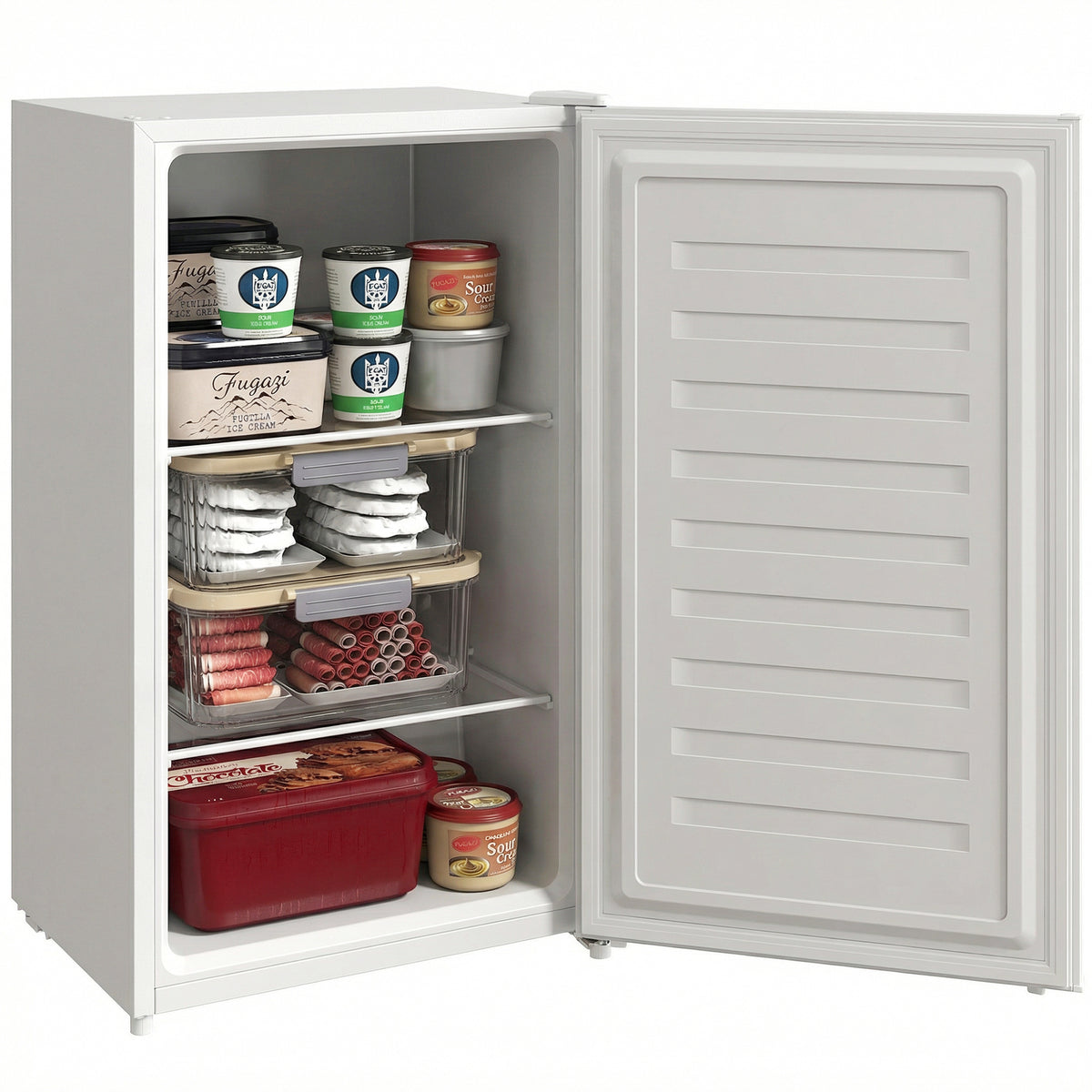 1.1 Cu. Ft. Mini Freezer, Compact Upright Freezer with Reversible Door, Removable Shelf – view 50
