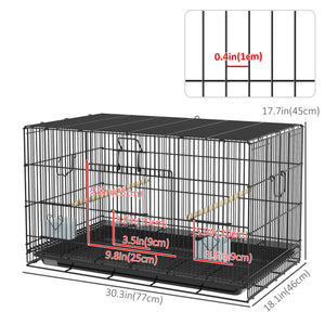 Birdcage for Canaries, Lovebirds Finches, Budgie Cage with Removable Tray, Bottom Mesh Panel – view 3