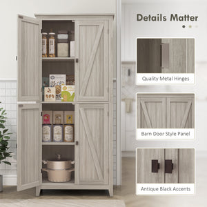 72" Freestanding Storage Cabinet, Kitchen Pantry Cabinet with Doors and Shelves for Dining Room, Natural – view 27