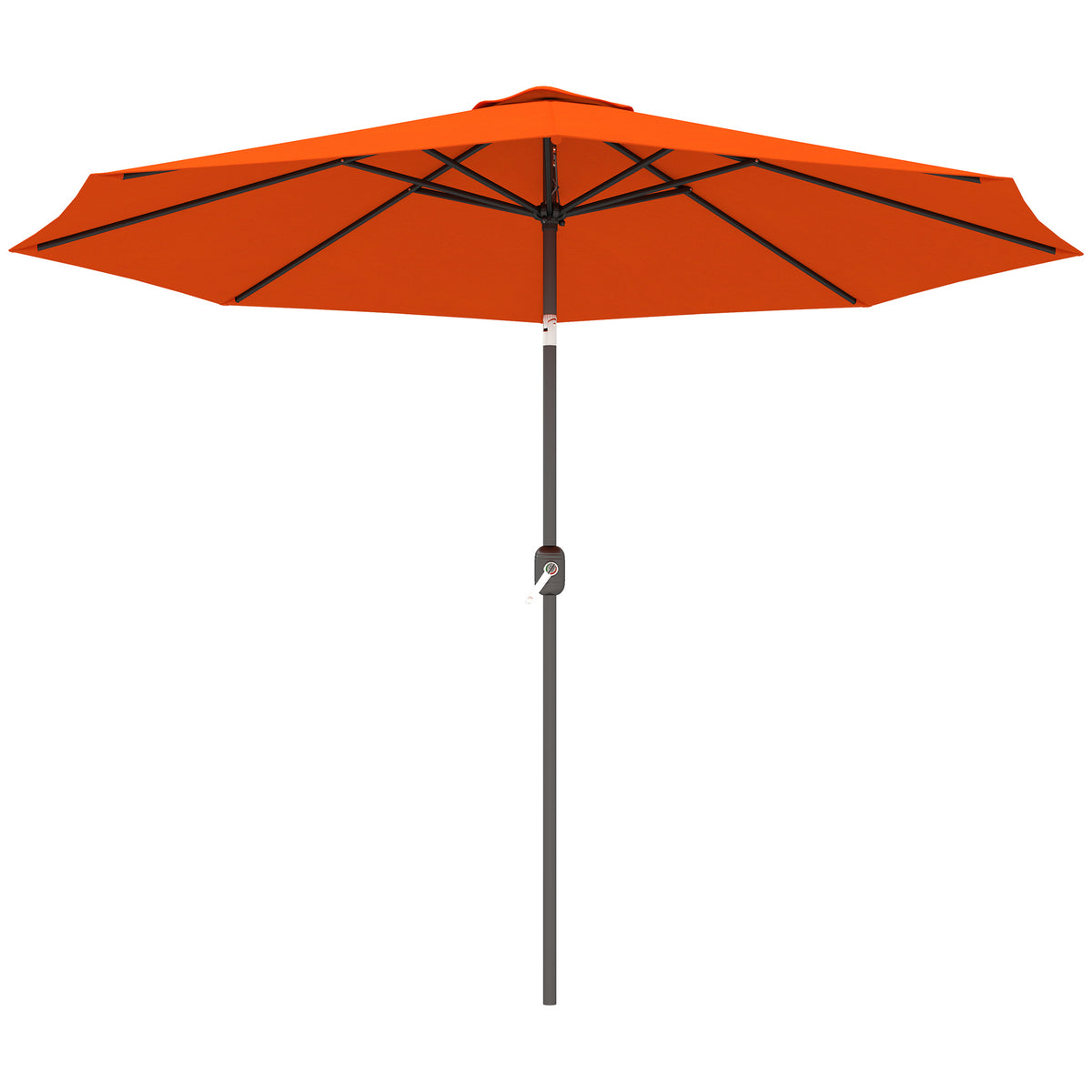 10' x 8' Round Market Umbrella, Patio Umbrella with Crank Handle and Tilt, Outdoor Parasol for Garden, Blue – view 43