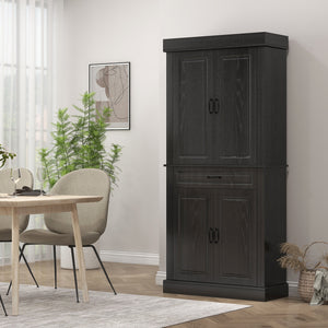 71" Freestanding Kitchen Pantry with 4 Doors and 2 Cabinets, Tall Storage Cabinet for Kitchen – view 6