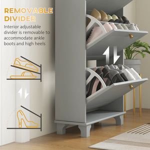 Narrow Shoe Storage with 3 Flip Drawers and Adjustable Shelves – view 13