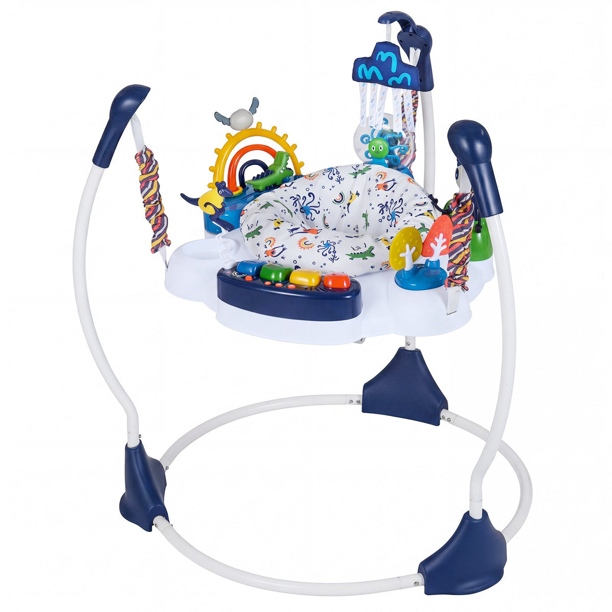 Baby Activity Center Baby Jumper and Bouncer with 6 Interactive Toys Lights and Music-Blue