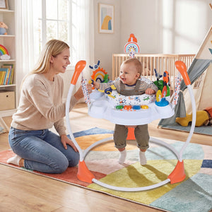 Baby Activity Center Baby Jumper and Bouncer with 6 Interactive Toys Lights and Music-Orange view 2