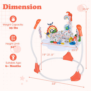 Baby Activity Center Baby Jumper and Bouncer with 6 Interactive Toys Lights and Music-Orange view 3