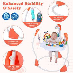 Baby Activity Center Baby Jumper and Bouncer with 6 Interactive Toys Lights and Music-Orange view 7