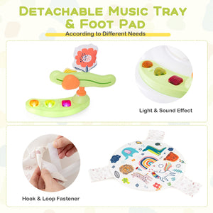Baby Activity Center Height Adjustable Baby Bouncing Saucer with Interactive Toys-Yellow view 5