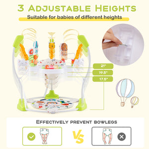 Baby Activity Center Height Adjustable Baby Bouncing Saucer with Interactive Toys-Yellow view 9