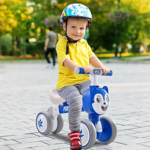 Baby Balance Bike No Pedal Lightweight Infant 4 Wheels Baby Bicycle-Blue view 3