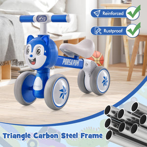 Baby Balance Bike No Pedal Lightweight Infant 4 Wheels Baby Bicycle-Blue view 9