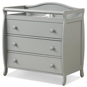 Baby Changing Table Infant Diaper with 3 Drawers and Safety Belt-Gray view 4