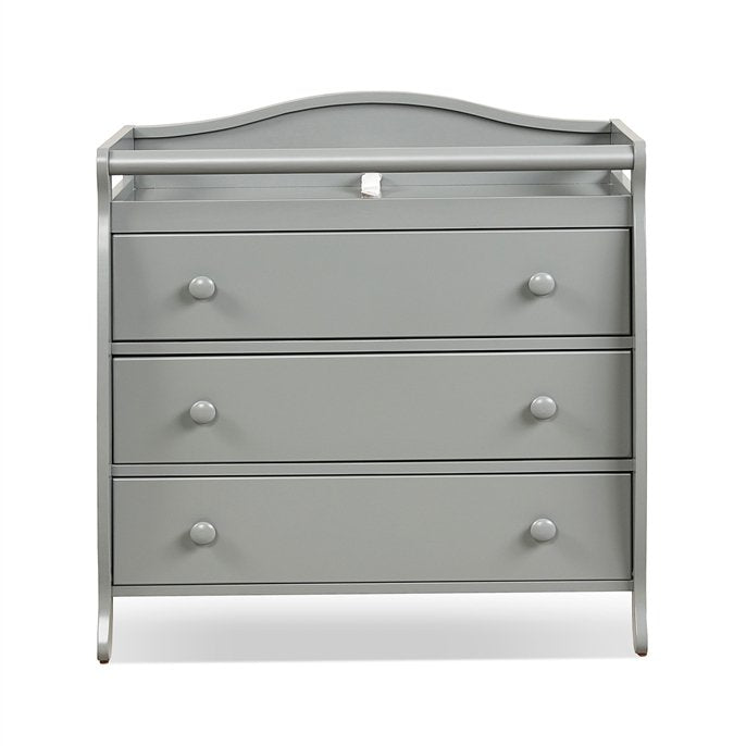 Baby Changing Table Infant Diaper with 3 Drawers and Safety Belt-Gray view 6