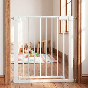 Baby Gate for Stairs Pressure Mounted Auto-Close Door Gate-White view 6
