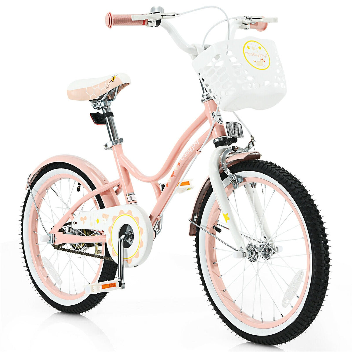18 Inch Kids Adjustable Bike Toddlers with Training Wheels-Pink view 4