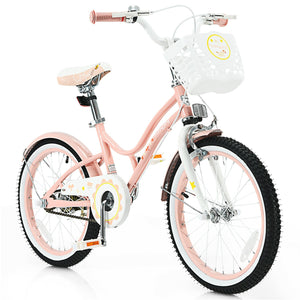 18 Inch Kids Adjustable Bike Toddlers with Training Wheels-Pink view 4
