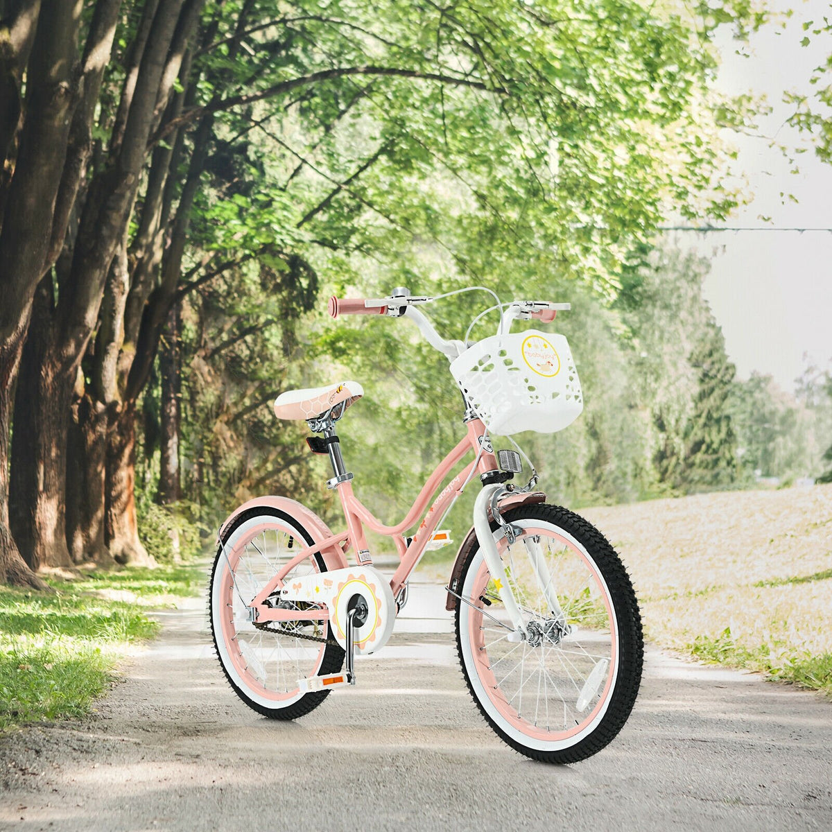 18 Inch Kids Adjustable Bike Toddlers with Training Wheels-Pink view 6