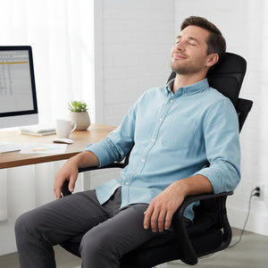 Back Massager Seat Cushion with Heat and 10 Vibration Motors for Pain Relief-Black view 2