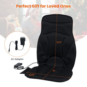 Back Massager Seat Cushion with Heat and 10 Vibration Motors for Pain Relief-Black view 4