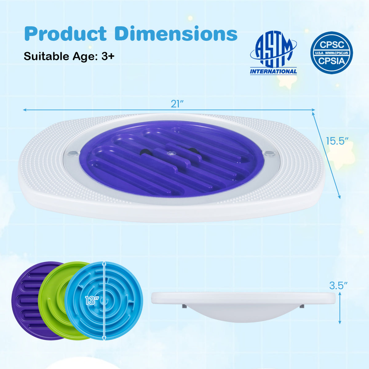 Balance Board Maze for Kids with 3 Maze Discs and 140 lbs Capacity view 4