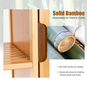 Bamboo Bathroom Storage Cabinet with Single Door-Natural view 7