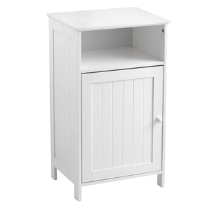 Bathroom Freestanding, Adjustable Shelf Floor Storage Cabinet-White