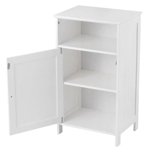 Bathroom Freestanding, Adjustable Shelf Floor Storage Cabinet-White view 9