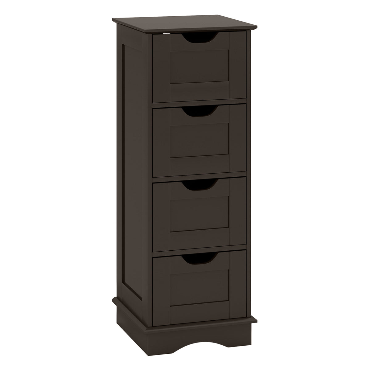 Bathroom Storage Cabinet with Cutout Handles and 4 Drawers-Brown view 4
