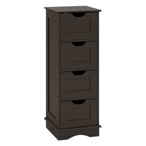 Bathroom Storage Cabinet with Cutout Handles and 4 Drawers-Brown view 4