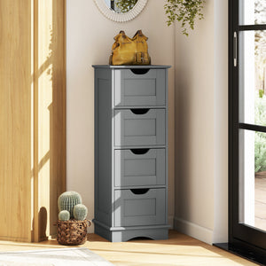 Bathroom Storage Cabinet with Cutout Handles and 4 Drawers-Gray view 2