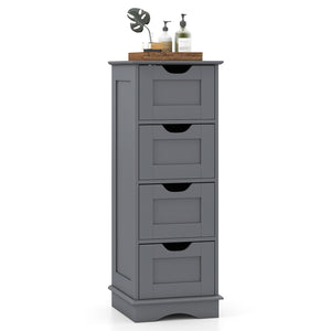 Bathroom Storage Cabinet with Cutout Handles and 4 Drawers-Gray view 4