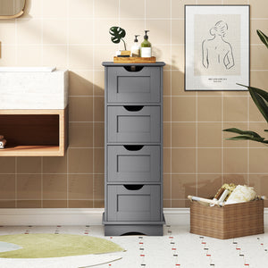 Bathroom Storage Cabinet with Cutout Handles and 4 Drawers-Gray view 7
