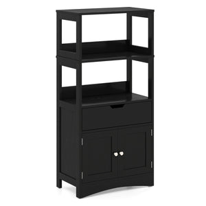 Bathroom Storage Cabinet with Drawer and Shelf Floor Cabinet-Black