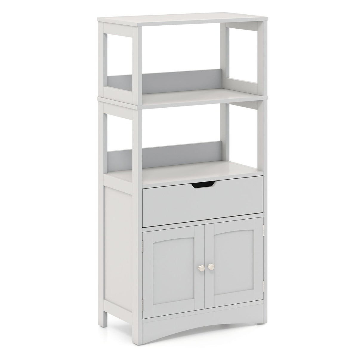 Bathroom Storage Cabinet with Drawer and Shelf Floor Cabinet-Gray