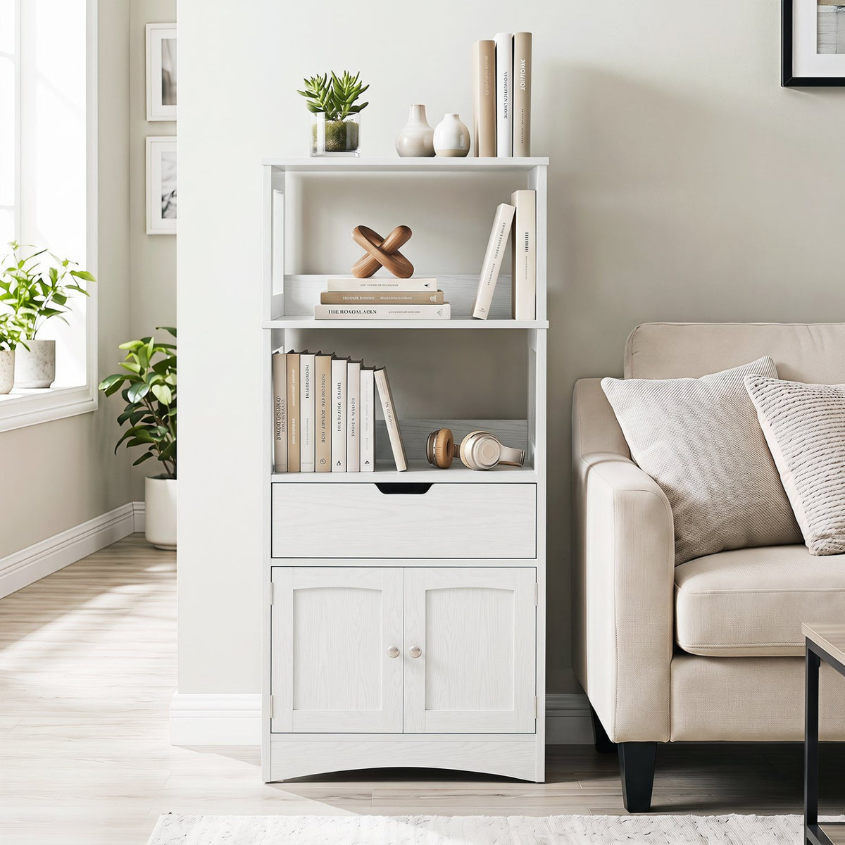 Bathroom Storage Cabinet with Drawer and Shelf Floor Cabinet view 2