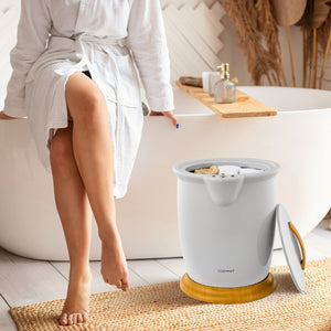 Bathroom Towel Warmer Bucket with Fragrance Holder and Auto Shut-Gray view 2