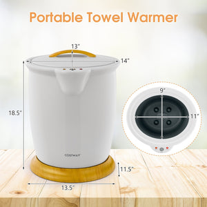 Bathroom Towel Warmer Bucket with Fragrance Holder and Auto Shut-Gray view 3