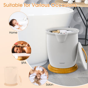 Bathroom Towel Warmer Bucket with Fragrance Holder and Auto Shut-Gray view 4