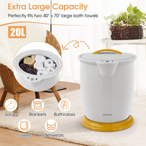 Bathroom Towel Warmer Bucket with Fragrance Holder and Auto Shut-Gray view 8